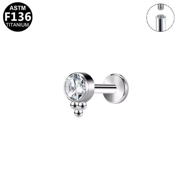 Lip Nail Earring Titanium Alloy Copper Stainless Steel Geometric Electroplating Welding Ball Diamond Unisex
