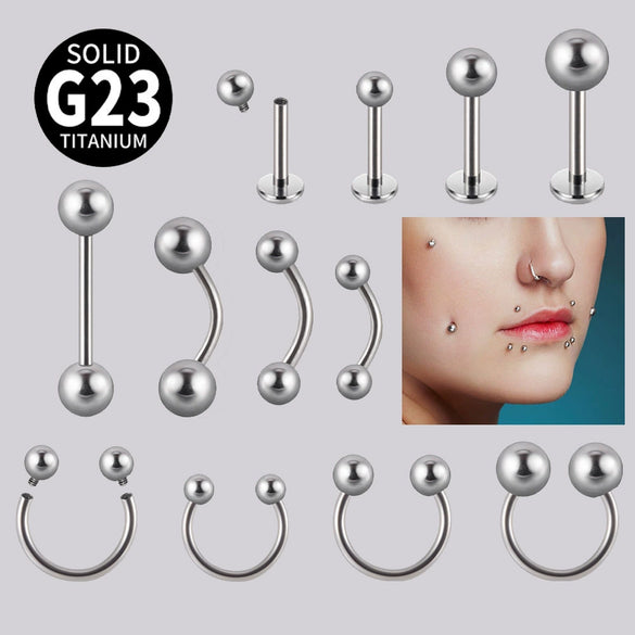 Lip Nail Eyebrow Nail Dimple Ear Nail G23 Titanium Horseshoe Shape Polished