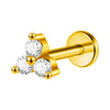 Lip Nail Piercing Earrings Stainless Steel Heart Shape Gold Electroplated