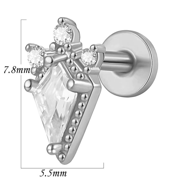 Lip Nail Piercing Earrings Stainless Steel Heart Shape Gold Electroplated