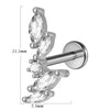 Lip Nail Piercing Earrings Stainless Steel Heart Shape Gold Electroplated