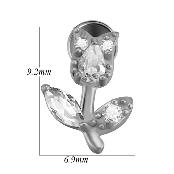 Lip Nail Piercing Earrings Stainless Steel Heart Shape Gold Electroplated