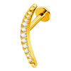 Lip Nail Piercing Earrings Stainless Steel Heart Shape Gold Electroplated