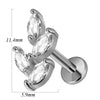 Lip Nail Piercing Earrings Stainless Steel Heart Shape Gold Electroplated