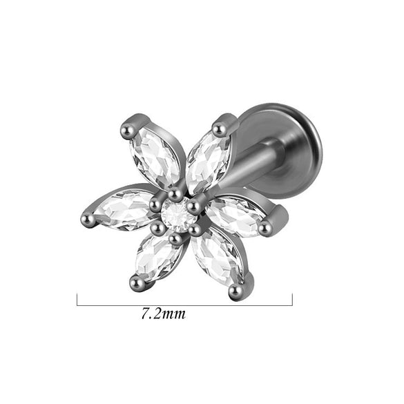 Lip Nail Piercing Earrings Stainless Steel Heart Shape Gold Electroplated