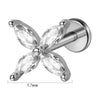 Lip Nail Piercing Earrings Stainless Steel Heart Shape Gold Electroplated