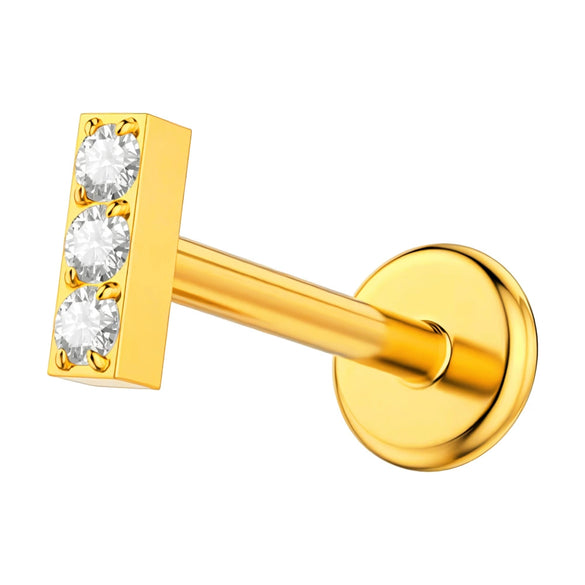 Lip Nail Piercing Earrings Stainless Steel Heart Shape Gold Electroplated
