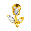 Lip Nail Piercing Earrings Stainless Steel Heart Shape Gold Electroplated