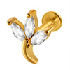 Lip Nail Piercing Earrings Stainless Steel Heart Shape Gold Electroplated