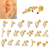 Lip Ring Multiball Earrings Ear Bone Nail Stainless Steel Geometric Electroplating
