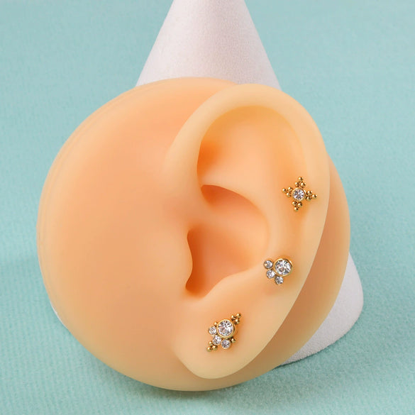 Lip Ring Multiball Earrings Ear Bone Nail Stainless Steel Geometric Electroplating