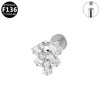 Lip Stud And Ear Stud Pure Titanium And Titanium Alloy With Geometric Pattern Electroplated For Unisex