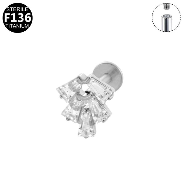 Lip Stud And Ear Stud Pure Titanium And Titanium Alloy With Geometric Pattern Electroplated For Unisex