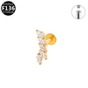 Lip Stud And Ear Stud Pure Titanium And Titanium Alloy With Geometric Pattern Electroplated For Unisex