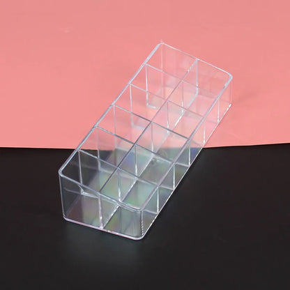 Lipstick Shelf 12 Lattice Spot Transparent Lip Gloss Glaze Desktop Storage Box