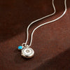 Literary Retro Stainless Steel Titanium Steel Necklace With Gold And Silver Zircon Pendant Electroplating