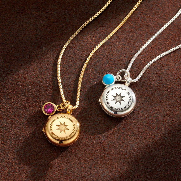 Literary Retro Stainless Steel Titanium Steel Necklace With Gold And Silver Zircon Pendant Electroplating