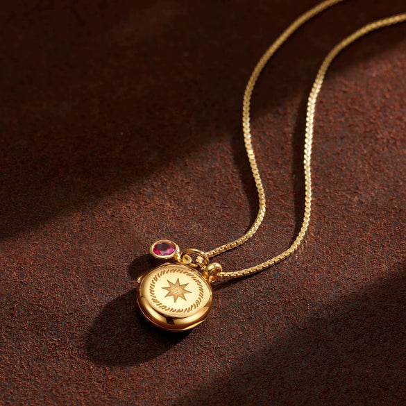 Literary Retro Stainless Steel Titanium Steel Necklace With Gold And Silver Zircon Pendant Electroplating