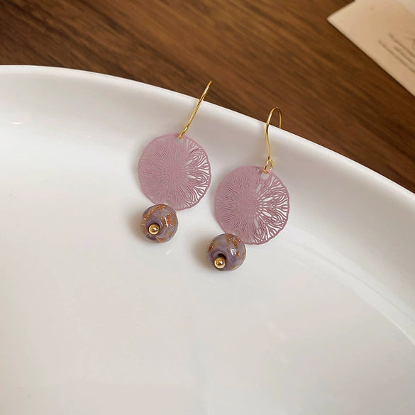 Liuli Hollow Window Grilles Geometric Earrings With Electroplating For Women