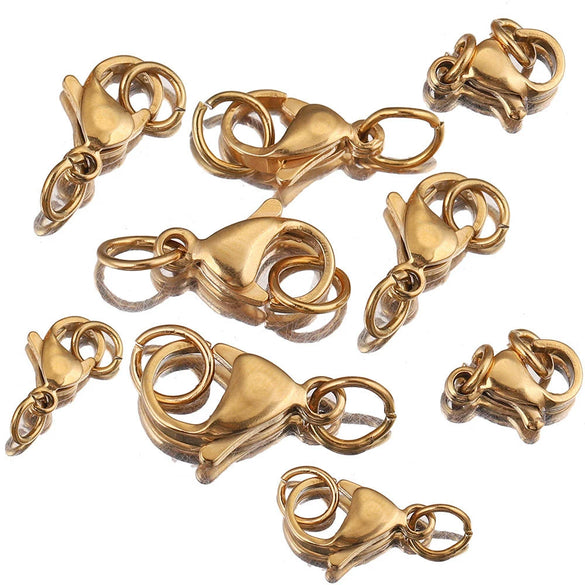 Lobster Buckle With Open Ring Connection Dog Buckle Stainless Steel Electroplated Diy Jewelry Accessories For Necklace And Bracelet