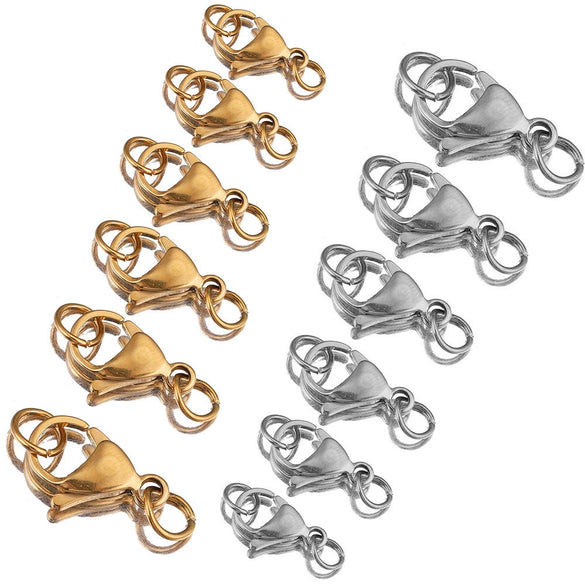 Lobster Buckle With Open Ring Connection Dog Buckle Stainless Steel Electroplated Diy Jewelry Accessories For Necklace And Bracelet
