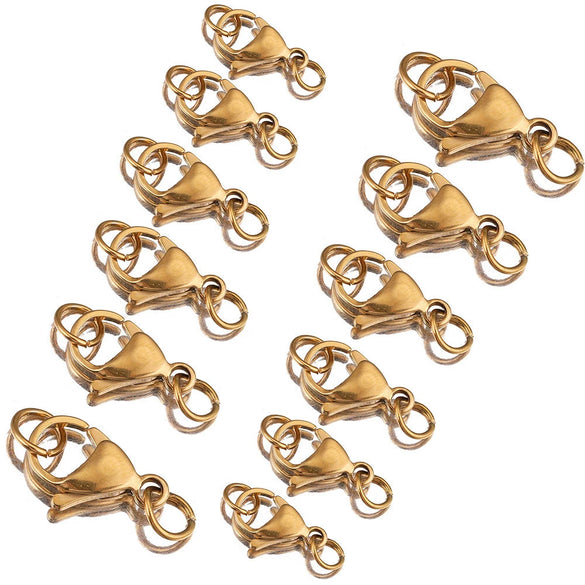 Lobster Buckle With Open Ring Connection Dog Buckle Stainless Steel Electroplated Diy Jewelry Accessories For Necklace And Bracelet