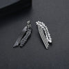 Long Branchshaped Geometric Copper Drop Earrings With Crystal Zircon Inlay And Electroplated Finish For Women