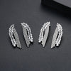 Long Branchshaped Geometric Copper Drop Earrings With Crystal Zircon Inlay And Electroplated Finish For Women