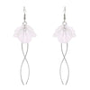 Long Crystal Petal Tassel Earrings