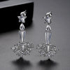 Long Geometric Copper Zircon Drop Earrings With Electroplated Finish For Women Fashion Jewelry Wholesale