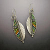 Vintage Style Leaf Plating Metal Artificial Gemstones Earrings