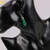 Long Hexagonal Prism Natural Crystal Gem Earrings For Women Personality Style Statement Jewelry