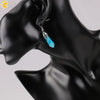 Long Hexagonal Prism Natural Crystal Gem Earrings For Women Personality Style Statement Jewelry