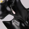 Long Hexagonal Prism Natural Crystal Gem Earrings For Women Personality Style Statement Jewelry