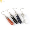 Long Hexagonal Prism Natural Crystal Gem Earrings For Women Personality Style Statement Jewelry