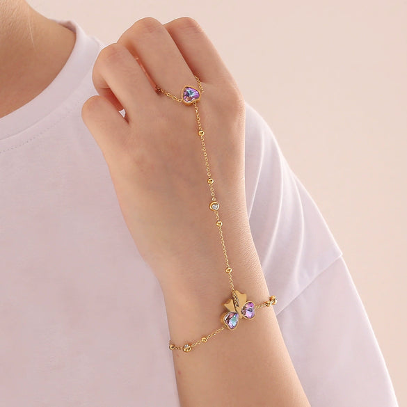 Long Tassel Bow Fashion Stainless Steel Necklace With Electroplating And Snake Bone Chain