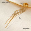 Long Tassel Stainless Steel 18K Gold Plated Ear Bone Clip Earrings Geometric Style For Women
