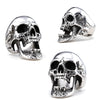 Long Teeth Zombie Skull Ring Gothic Style Boiled Black Polished Stainless Steel Jewelry For Men And Women