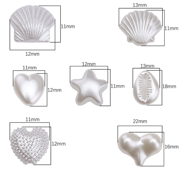 Loose Beads Abs Specialshaped Pearl Fivepointed Star Scallop Handmade Diy Bracelet Necklace Pendant Material Bag Accessories Geometric Style