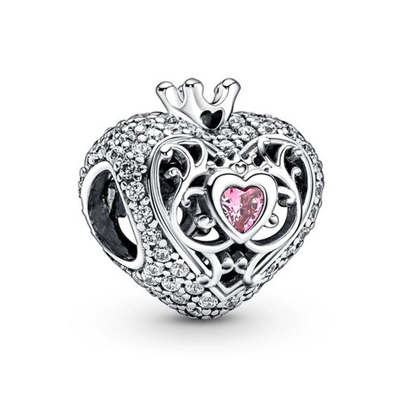 Loose Beads Accessories Bracelet Pendant Metal Heart Beaded With Totem Pattern And Electroplating Process