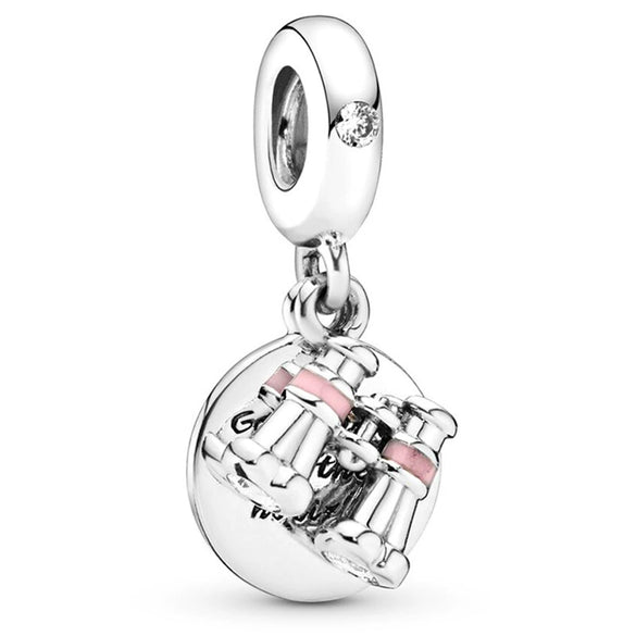 Loose Beads Accessories Bracelet Pendant Metal Heart Beaded With Totem Pattern And Electroplating Process