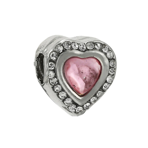 Loose Beads Accessories Bracelet Pendant Metal Heart Beaded With Totem Pattern And Electroplating Process