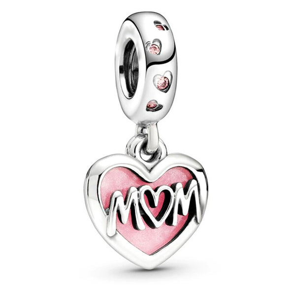 Loose Beads Accessories Bracelet Pendant Metal Heart Beaded With Totem Pattern And Electroplating Process