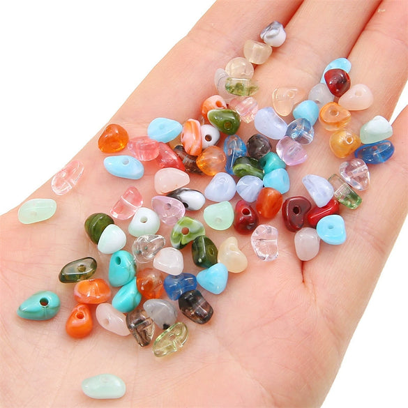 Loose Beads Acrylic And Glass Glaze Imitation Natural Gravel Irregular Diy Handmade