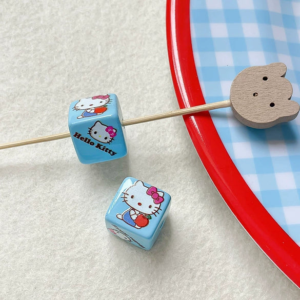 Loose Beads Acrylic And Plasticresin Square Beads With Kitty Cat Print For Diy Handmade Bracelet And Necklace Accessories