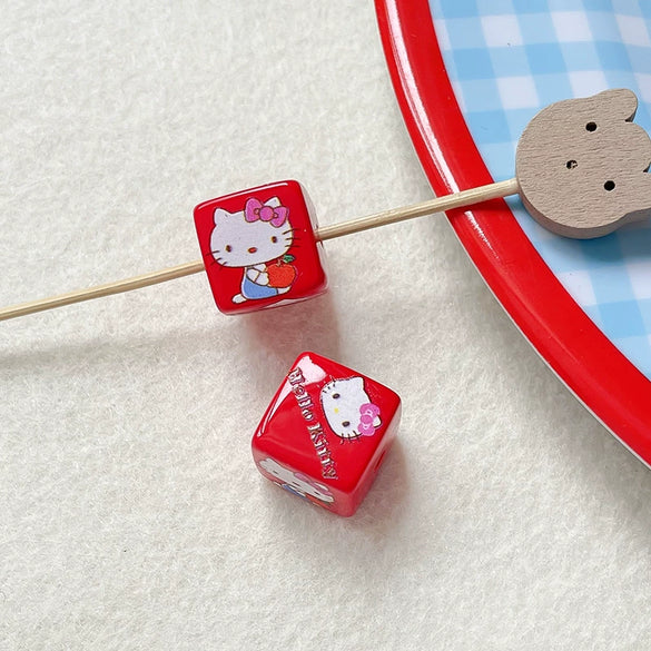 Loose Beads Acrylic And Plasticresin Square Beads With Kitty Cat Print For Diy Handmade Bracelet And Necklace Accessories