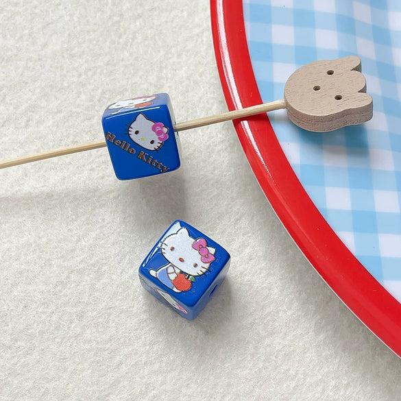 Loose Beads Acrylic And Plasticresin Square Beads With Kitty Cat Print For Diy Handmade Bracelet And Necklace Accessories