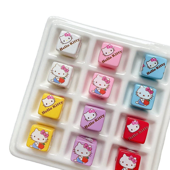Loose Beads Acrylic And Plasticresin Square Beads With Kitty Cat Print For Diy Handmade Bracelet And Necklace Accessories