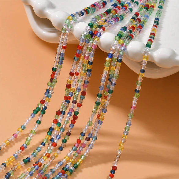 Loose Beads Jewelry Accessories Mini Cut Round Color Crystal Glass Glazed For Diy Ear Jewelry Necklace Bracelet