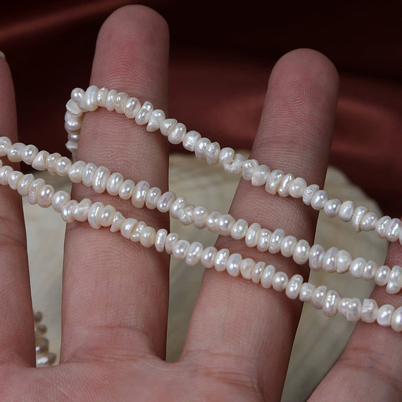 Loose Beads Natural Freshwater Pearl Asymmetrical Flat Piece For Diy Handmade Beaded Jewelry Clavicle Chain Material